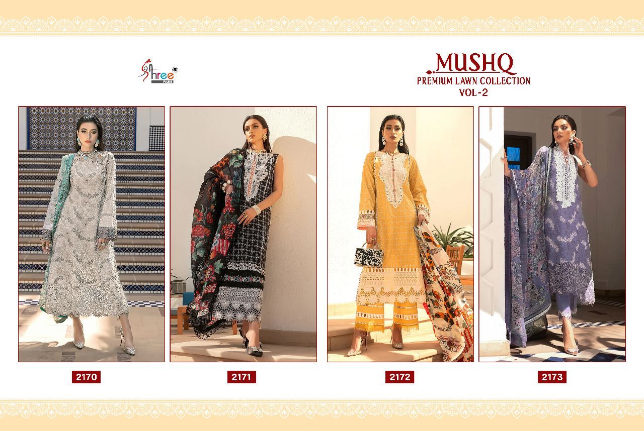 Shree Mushq Premium Lawn 2 New Fancy Ethnic Wear Pakistani Suits Collection